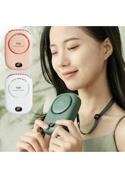 Tembel Bladeless Fan USB Büyük Rüzgar Enerjisi Ekran Asılı Boyun Küçük Fan (Yurt Dışından)