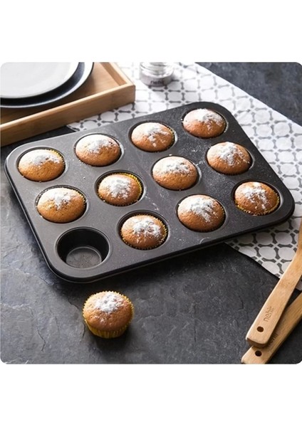Muffın Kek Kalıbı Cupcake Yanmaz Yapışmaz Kek Çörek Kalıbı
