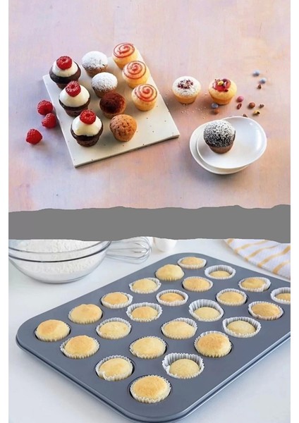 24'lü Muffin Cupcake Kalıbı Yanmaz Yapışmaz Kek Kalıbı