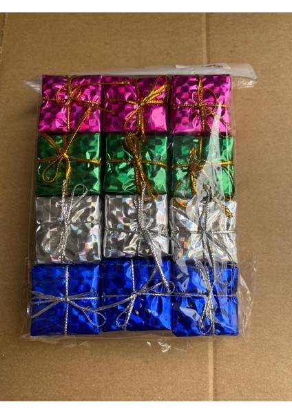 Yılbaşı Süsü Paket 12'li 4 cm Renkli modelleri