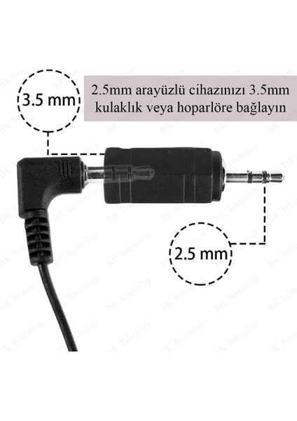 2.5mm Erkek - 3.5mm Dişi Konnektör Stereo Ses Adaptörü Dönüştürücü fiyatları
