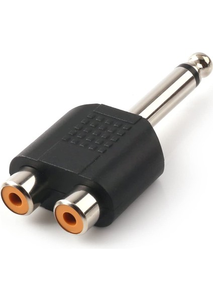 6.35MM 1/4 Erkek Mono - 2rca Dişi Çevirici Adaptör