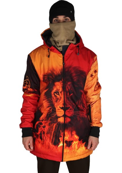 SS7933 Sarı Kırmızı Aslan Snowboard Montu