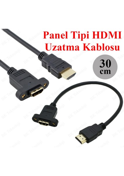 BK Teknoloji 30 cm Panel Tipi Vidalı HDMI Uzatma Kablosu