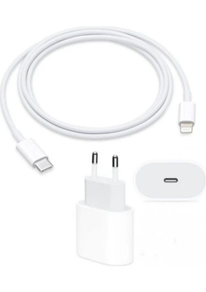 Apple Iphone 11/12/13-Pro-Promax Tüm Seriler Ile Uyumlu Hızlı Şarj Aleti Seti 20W Adaptör + USB C 1m Kablo