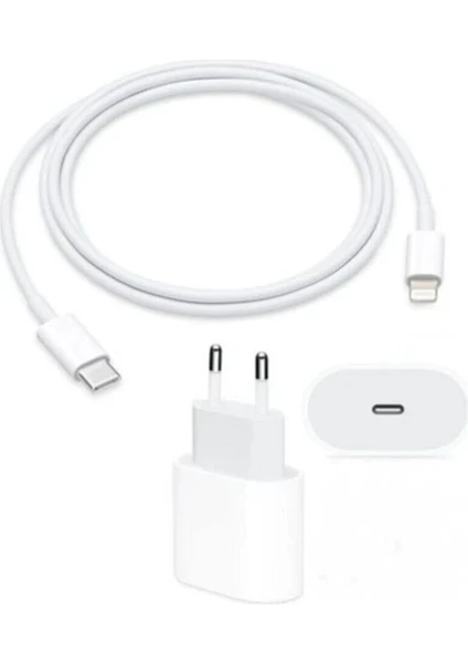 Smc E-Ticaret Apple Iphone 11/12/13-Pro-Promax Tüm Seriler Ile Uyumlu Hızlı Şarj Aleti Seti 20W Adaptör + USB C 1m Kablo