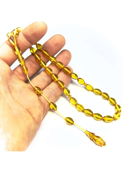 Sistemli Beyzi Model 7-11MM Ateş Sıkma Kehribar Tesbih