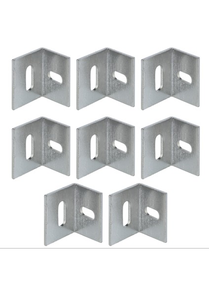 Plack Hafele Çift Yön Ayarlı Nikel Kaplama L Köşe Bağlantı Elemanı 8'li Paket