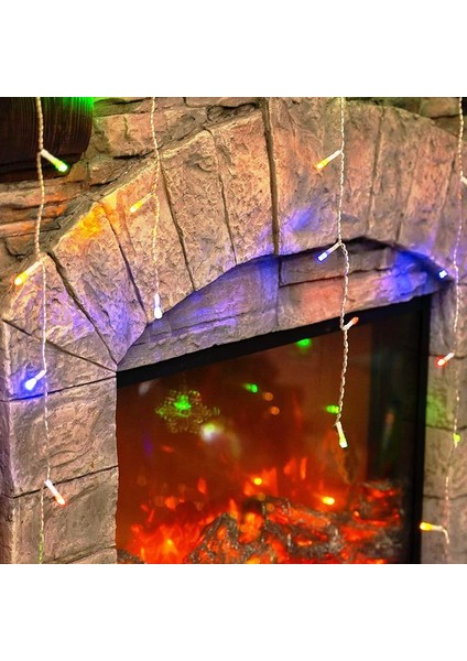 3 Metre Renkli Saçak Perde LED Işık 16 Dallı 60 cm 50 cm 30 cm Dir Eklemeli Perde Işık Saçak LED Işık Renkli LED Işık