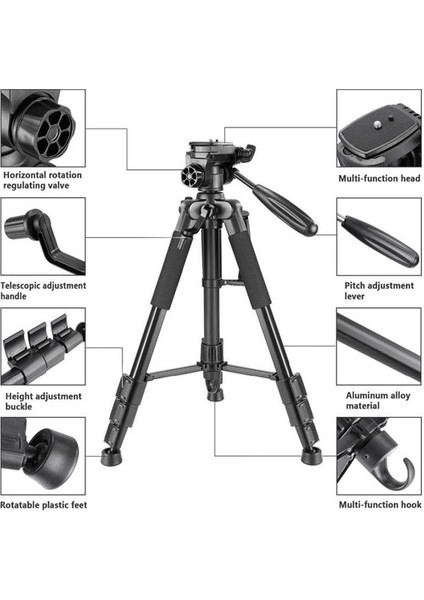8850 175 cm Profesyonel Telefon Kamera Tutucu Çantalı Tripot