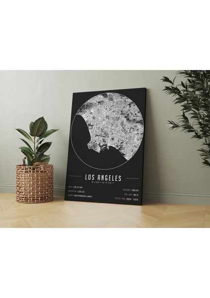 Los Angeles 50 x 70 cm Şehir Haritası Kanvas Tablo modelleri