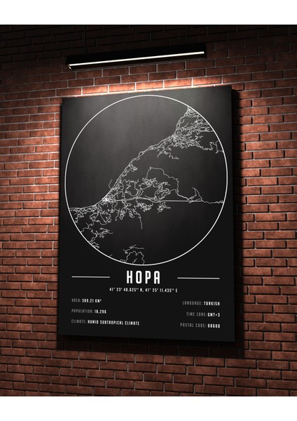 Hopa 50 x 70 cm Şehir Haritası Kanvas Tablo modelleri