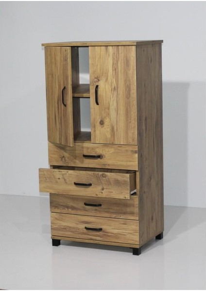 4 Çekmeceli Raflı Elbise Dolabı 61X44X128CM fiyatları