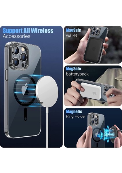 Apple iPhone 14 Pro Uyumlu Kılıf Kamera Çıkıntlı Arkası Sert Pc Buzlu Saydam Ince Magsafe Renkli Kılıf fiyatları
