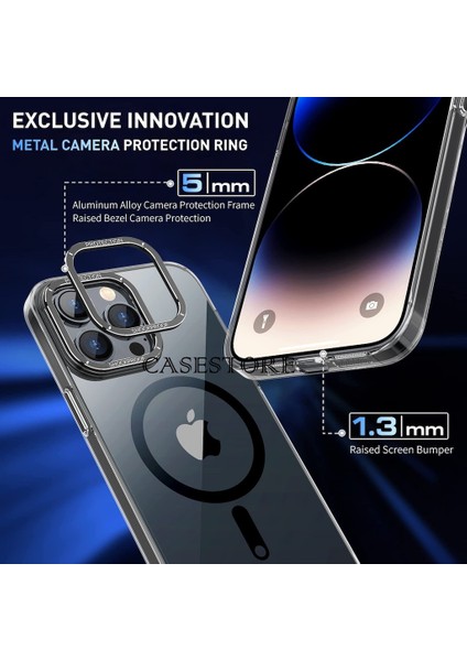 Apple iPhone 14 Pro Kılıf Kamera Çıkıntılı Arkası Sert Pc Şeffaf Sararmaz Ince Magsafe Renkli Kılıf