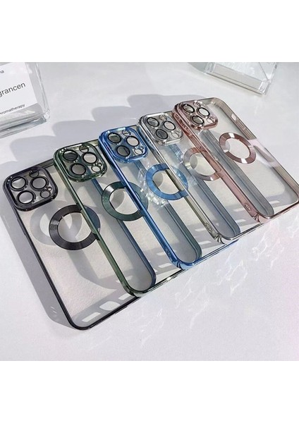 Samsung Galaxy S22 Ultra Kılıf Kamera Lens Korumalı Yazı Gösterir Parlak Halkalı Şeffaf