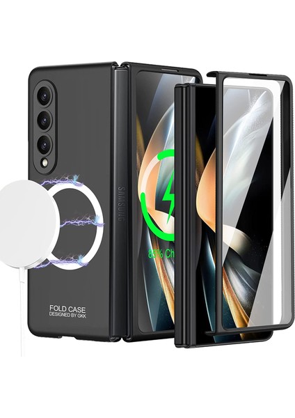 MTK Moveteck Galaxy Z Fold 4 Kılıf Dahili Ekran Koruyuculu Kablosuz Şarj Destekli Magsafe 360 Koruyucu