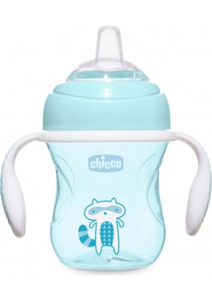 ® Yumuşak Uçlu Geçiş Alıştırma Bardak Suluk 4 Ay Mavi 200 ml Geçiş Bardağı 4 Ay+ Mavi 200