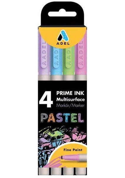 Adel Marker Kalem 4 Lü Pastel Renk - Adel