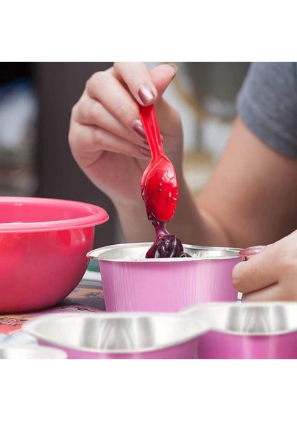 Pişirme Kapları, Folyo Cupcake, 50 Adet 100ML Teneke Folyo Kek Kapaklı Bardak Kalp Şeklinde Isıya Dayanıklı Kalıp (Kırmızı) (Yurt Dışından) modelleri
