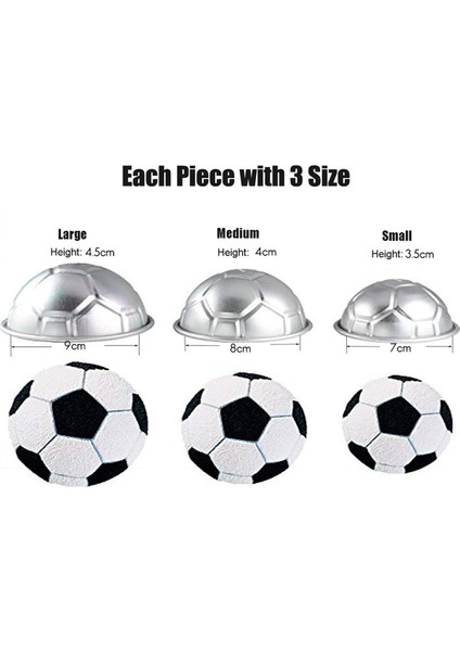 Adet Mini Futbol Topu Kek Tava, Alüminyum Cupcake Pişirme Tavaları, Yarım Küre Şekli Çikolatalı Puding Küçük Kalıp Dekorasyon (Yurt Dışından) fiyatları