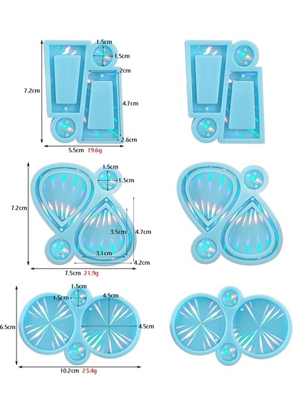 Holografik Işık ve Gölge Epoksi Reçine Silikon Kalıp Dıy Holografik Küpe Kolye Epoksi Reçine Silikon Kalıp, B (Yurt Dışından) fiyatları