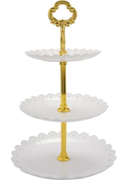 Takım Kek Standı 3 Katmanlar Düğün Pastası Plaka Standı Tatlı Meyve Sebze Yerleştirilen Aracı Düğün Doğum Günü Partisi Beyaz (Yurt Dışından)