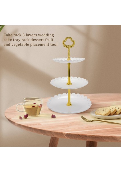 Takım Kek Standı 3 Katmanlar Düğün Pastası Plaka Standı Tatlı Meyve Sebze Yerleştirilen Aracı Düğün Doğum Günü Partisi Beyaz (Yurt Dışından) fiyatları