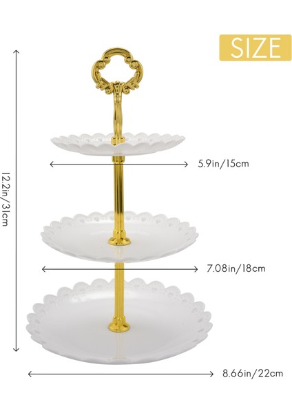 Takım Kek Standı 3 Katmanlar Düğün Pastası Plaka Standı Tatlı Meyve Sebze Yerleştirilen Aracı Düğün Doğum Günü Partisi Beyaz (Yurt Dışından) fırsatları