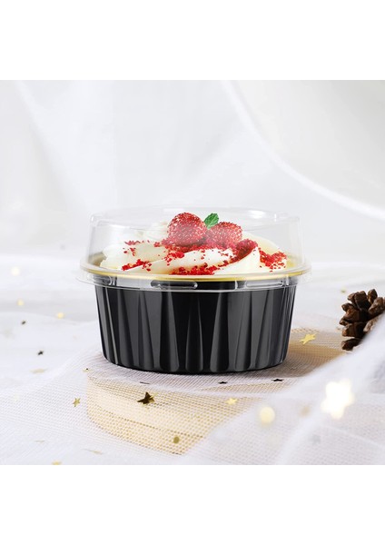 25 Adet Alüminyum Folyo Cupcake Gömlekleri Kapaklı Bardaklar, 5 Oz Tek Kullanımlık Pişirme Kek Bardakları Fırın Düğün Doğum Günü Partisi Için (B) (Yurt Dışından) modelleri