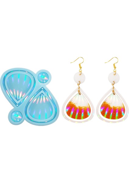 Holografik Işık ve Gölge Epoksi Reçine Silikon Kalıp Dıy Holografik Küpe Kolye Epoksi Reçine Silikon Kalıp, B (Yurt Dışından) indirimleri