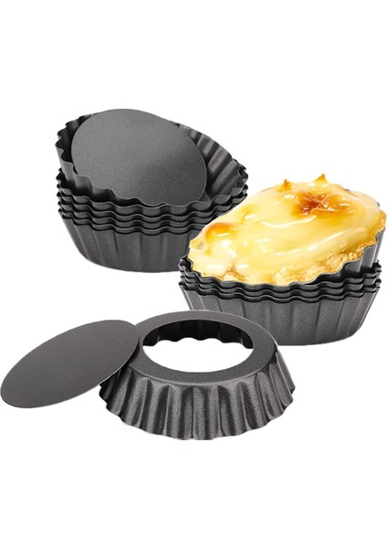 13 Adet Yumurta Tart Kalıpları, 3 Inç Mini Tart Tavaları Çıkarılabilir Alt, Cupcake Kek Muffin Kalıbı Teneke Tava Pişirme Aracı (Yurt Dışından)