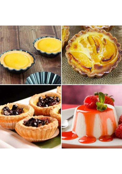 13 Adet Yumurta Tart Kalıpları, 3 Inç Mini Tart Tavaları Çıkarılabilir Alt, Cupcake Kek Muffin Kalıbı Teneke Tava Pişirme Aracı (Yurt Dışından)