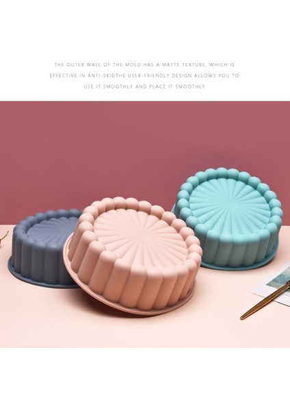 Yuvarlak Silikon Kek Tava Çilek Kurabiye Fırın Tepsisi Kek Tava Sünger Tart Kalıp Dıy Pişirme Tavalar Dekorasyon Araçları C (Yurt Dışından) modelleri