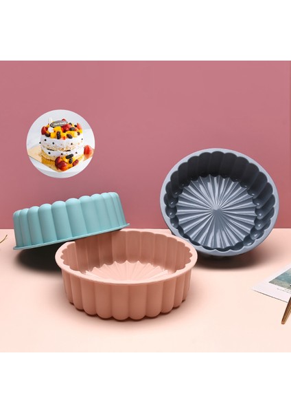 Yuvarlak Silikon Kek Tava Çilek Kurabiye Fırın Tepsisi Kek Tava Sünger Tart Kalıp Dıy Pişirme Tavalar Dekorasyon Araçları C (Yurt Dışından) fırsatları