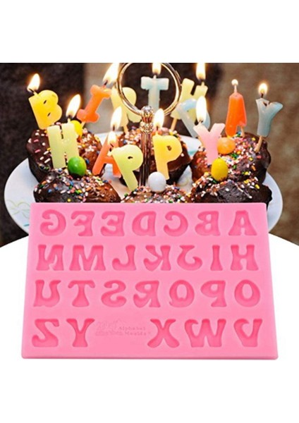 Harfler Şekil Silikon Kek Ev Fırını Için Fondan Çikolata Kalıpları Dekorasyon Aracı (Pembe) (Yurt Dışından) fiyatları
