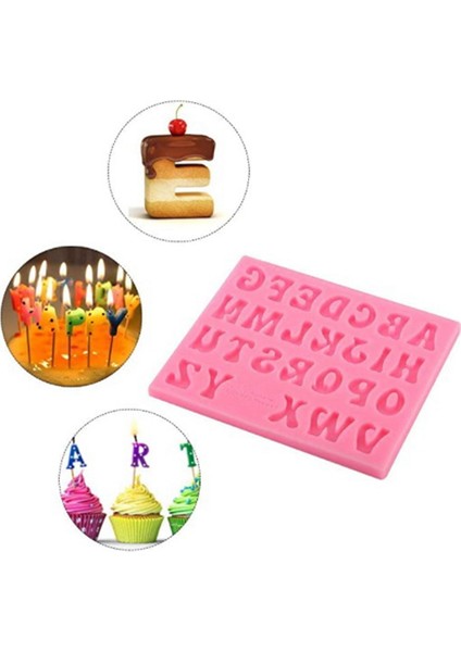 Harfler Şekil Silikon Kek Ev Fırını Için Fondan Çikolata Kalıpları Dekorasyon Aracı (Pembe) (Yurt Dışından) fırsatları