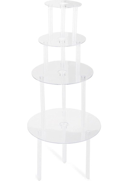 Kek Standı Kek Tabağı 4 Yeniden Kullanılabilir Kek Desteği, 12 Plastik Dübel Çubuklu Çok Katmanlı Kek Dekorasyonu Için Kek Destekleri (Yurt Dışından)