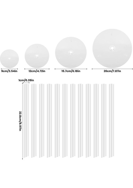 Kek Standı Kek Tabağı 4 Yeniden Kullanılabilir Kek Desteği, 12 Plastik Dübel Çubuklu Çok Katmanlı Kek Dekorasyonu Için Kek Destekleri (Yurt Dışından) indirimleri
