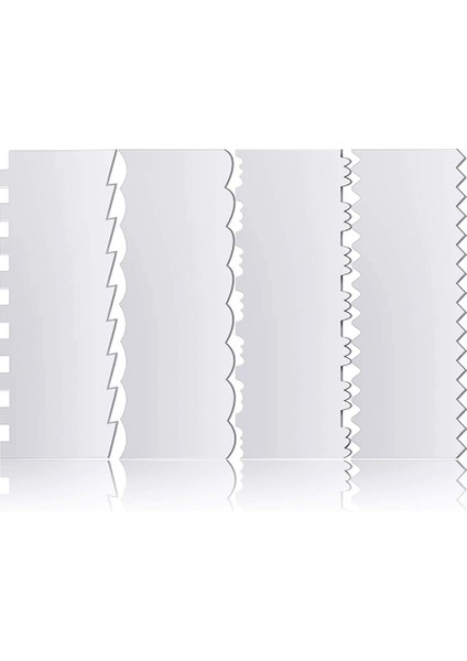 Adet Şeffaf Akrilik Kek Kazıyıcı Mutfak Pişirme Araçları Dekorasyon Kontur Tarak Kek Kenar Pürüzsüz Aracı (Yurt Dışından)