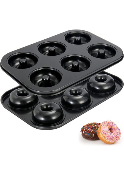 Çörek Tavası, Yapışmaz 6 Gözlü Çörek Pişirme Tavaları, Çörek Kalıbı - Simit Çörek Bisküvi Kek Pişirme Tepsisi Yapıcı Tava (Yurt Dışından)