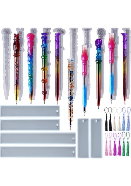 Reçine Için Silikon Kalıplar, 10 Adet Reçine Kalem Kalıplı Epoksi Kalıplar, Dıy El Sanatları Için 6 Adet Yer Imi Reçine Kalıpları, Hediyeler (Yurt Dışından) fiyatları