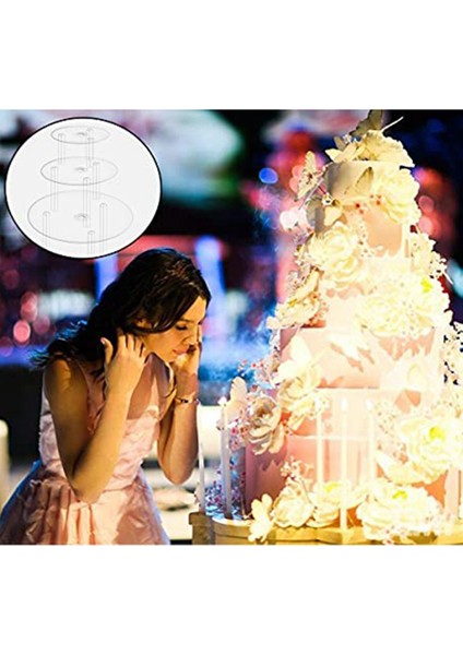 Kek Tabağı, 5 Kek Standı, 15 Dübel Çubuklu Kek Tabanı (9/12/16/20/20 Cm), Katmanlı Istiflenmiş Kekler Için Tekrar Kullanılabilir, Düğün Için (Yurt Dışından) indirimleri