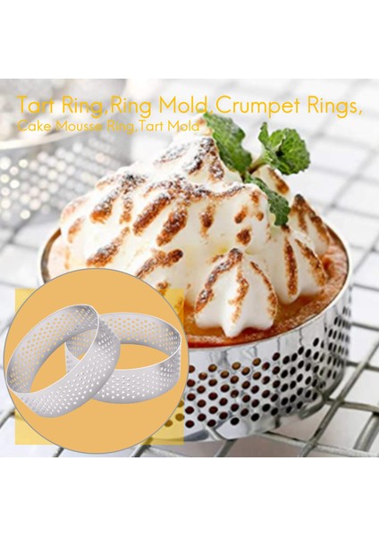 Adet Paslanmaz Çelik Tart Yüzük, Isıya Dayanıklı Delikli Kek Mousse Yüzük Yuvarlak Çift Haddelenmiş Tart Yüzük Metal Kalıp 6 cm (Yurt Dışından) fiyatları