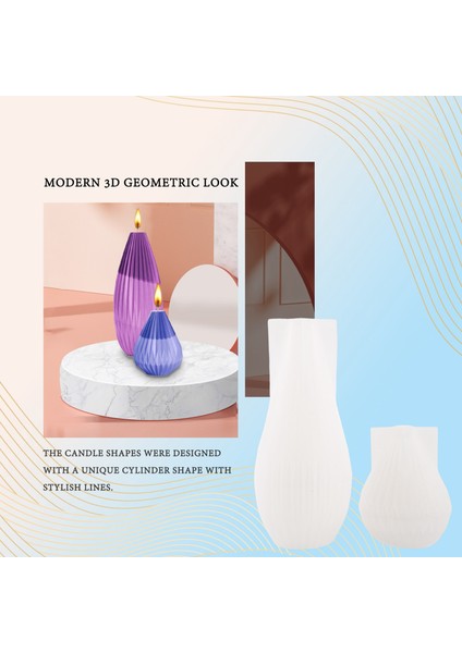 Silikon Mum Yapımı Kalıpları Dıy El Sanatları 3D Geometrik Armut Şişe Şekli Kalıpları Aromaterapi Için Çizgili Sabun Kek Kalıbı (Yurt Dışından)