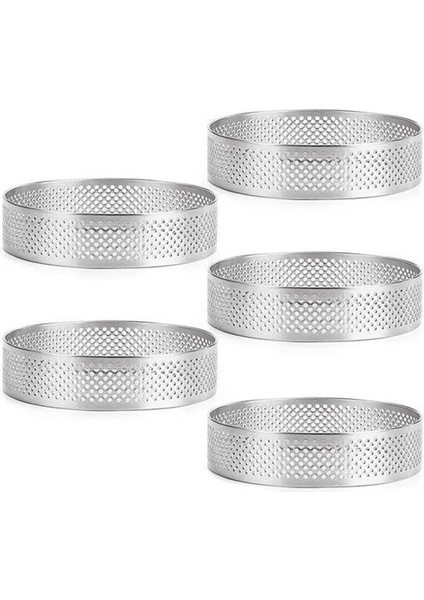 Adet Dairesel Tart Halkaları Delikli Paslanmaz Çelik Meyveli Turta Kiş Kek Mousse Kalıp Mutfak Pişirme Kalıp 7 cm (Yurt Dışından)