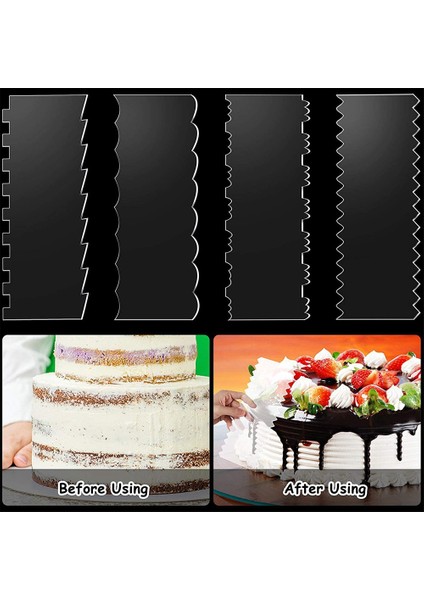 Adet Şeffaf Akrilik Kek Kazıyıcı Mutfak Pişirme Araçları Dekorasyon Kontur Tarak Kek Kenar Pürüzsüz Aracı (Yurt Dışından) fırsatları