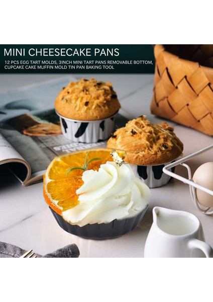 12 Adet Yumurtalı Tart Kalıpları, 3 Inç Mini Tart Tavaları Çıkarılabilir Alt, Cupcake Kek Muffin Kalıbı Teneke Tava Pişirme Aracı (Yurt Dışından) fiyatları