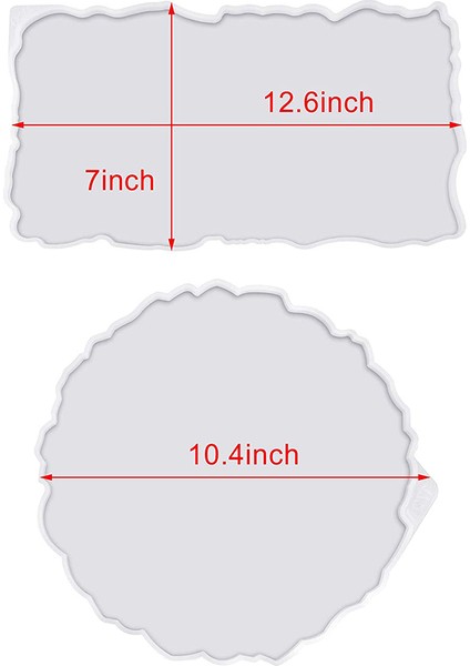 Parça Tepsi Silikon Kalıp Kiti Dıy El Sanatları Için Düzensiz Epoksi Reçine Tepsi Kalıpları (Dikdörtgen + Yuvarlak) (Yurt Dışından)