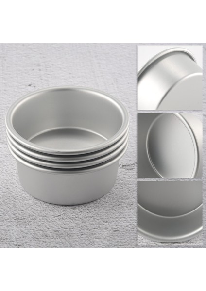 Inç Küçük Kek Tavası 4'lü Set, Mini Kek Pizza, Kiş, Toksik Olmayan ve Sağlıklı Için Pişirme Yuvarlak Kek Tavaları Teneke Bakeware (Yurt Dışından) indirimleri